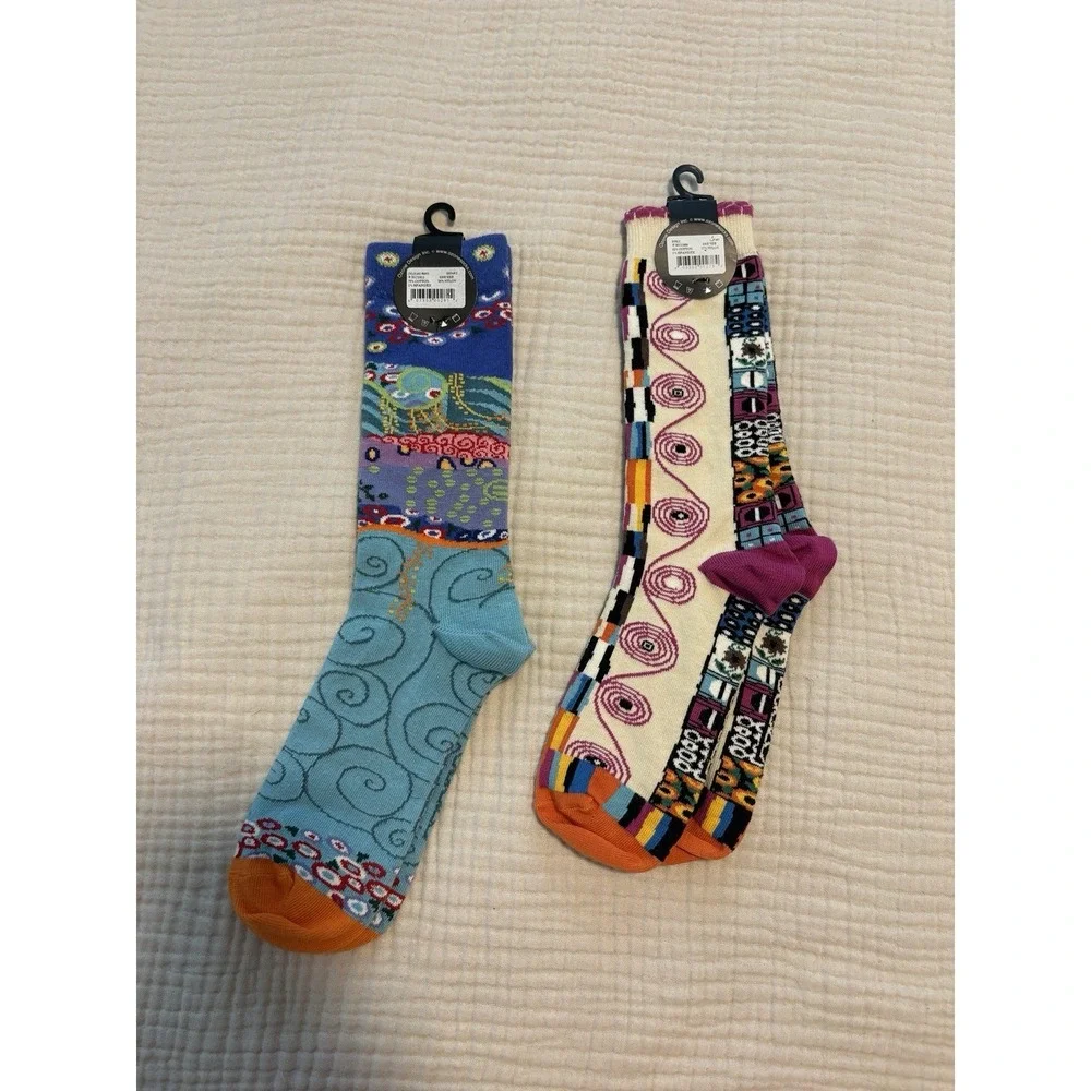 Ozone Men's Crew Socks One Size Colorful Circles Waves Spiral NEW